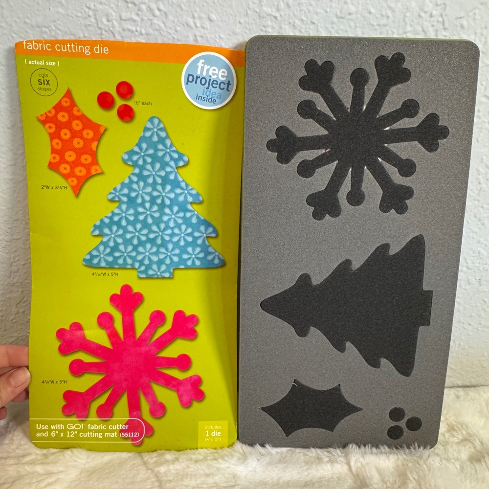 AccuQuilt GO! Holiday Medley Fabric Cutting Die 55043 Snowflake Tree Holly 6x12